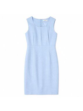 Marvin Richards Womens Light Blue Sheath Dress S- 6 Pleated Lined Career Office